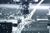 stock photo of industrial  - Close up of CNC machine at work - JPG 
