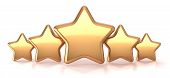 stock photo of business concept  - Gold stars five golden star service award business success decoration abstract - JPG 