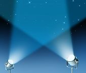 image of spotlight  - Spotlight stage with lights radiating energy from the floor up representing an important entertainment presentation - JPG 