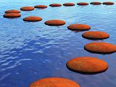 image of step  - a path across the river made from stepping stones - JPG 
