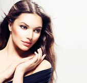 image of beauty  - Beauty Woman portrait with long hair - JPG 