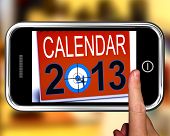image of future  - Calendar 2013 On Smartphone Showing Future Resolutions And Festivities - JPG 