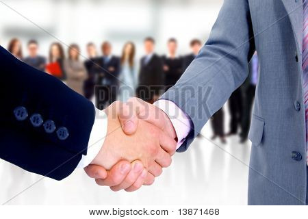 Picture or Photo of Handshake isolated on business background