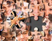 stock photo of people  - abstract puzzle - JPG 