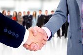 picture of handshake  - handshake isolated on business background - JPG 