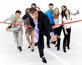 image of steady  - Businesspeople crossing the finish line - JPG 
