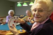 image of bridge  - Senior adults playing bridge - JPG 
