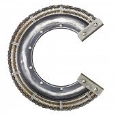 picture of industrial  - Industrial metal alphabet letter C - JPG 