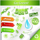 image of symbols  - Set of green ecology icons - JPG 