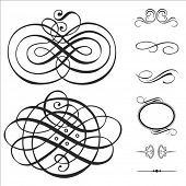 picture of complexity  - Vector swirl ornament set - JPG 