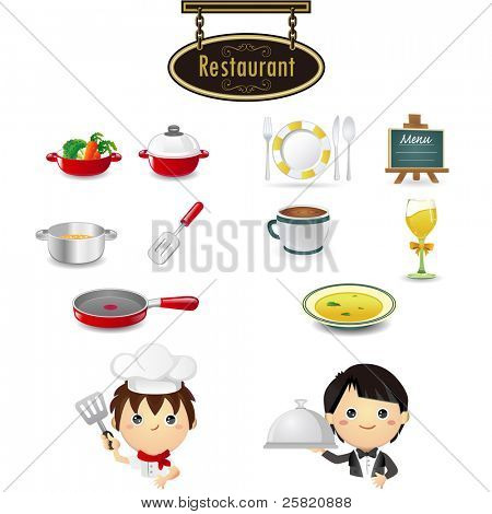 Picture or Photo of Restaurant Icon set