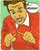 pic of newsprint  - Angry man comic book style 6 - JPG 