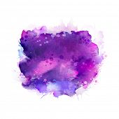 Purple, violet, lilac and blue watercolor stains. Bright color element for abstract artistic backgro
