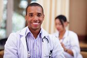 stock photo of medical doctors  - Smiling african - JPG 