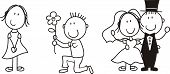 picture of cartoon  - set of isolated couple cartoon - JPG 