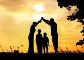 image of together  - Muslim family home together - JPG 