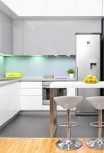 image of interior  - A view of a modern kitchen interior - JPG 