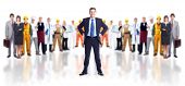 image of group  - Businessman and group of industrial workers - JPG 