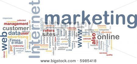 Picture or Photo of Word cloud concept illustration of internet marketing