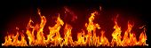 stock photo of black  - Fire flames on black background - JPG 