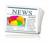 stock photo of newspaper  - Chart in the newspaper - JPG 