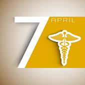 picture of health  - World health day background with caduceus medical symbol and text 7 April - JPG 