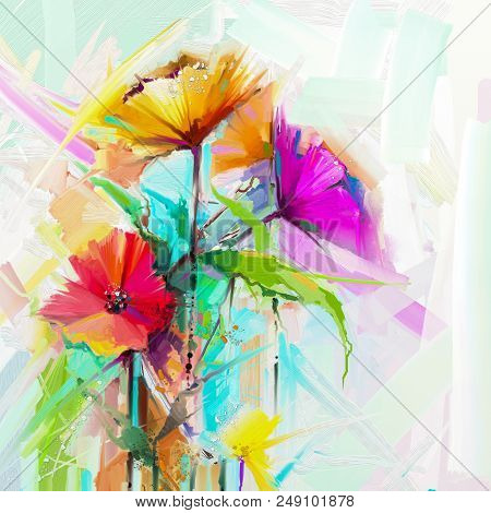 Poster: Abstract Floral Oil Color Painting