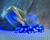 image of globe  - globe with fiber optics cables - JPG 
