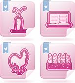 pic of yield  - Farm (agriculture) icons from left to right top to bottom: 
Carrots Hurdle Rooster Cereal (Yield). - JPG 