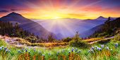 foto of nature  - Majestic sunset in the mountains landscape - JPG 
