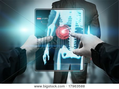 Picture or Photo of Future Technology - A portable  body scanner scanning in X-rays.
