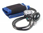 picture of pressure  - Blood pressure isolated on white - JPG 