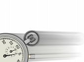 pic of watch  - Stop watch going fast with blur with white background - JPG 
