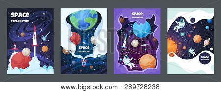 Poster: Cartoon Space Flyer Universe Galaxy