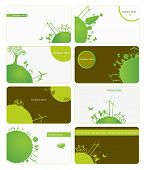 foto of earth  - set of business cards on green planet earth theme - JPG 