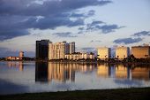 image of beach  - West Palm Beach Florida architecture seen during the sunset - JPG 