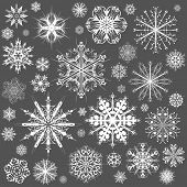 foto of art  - Snowflakes Christmas vector icons - JPG 